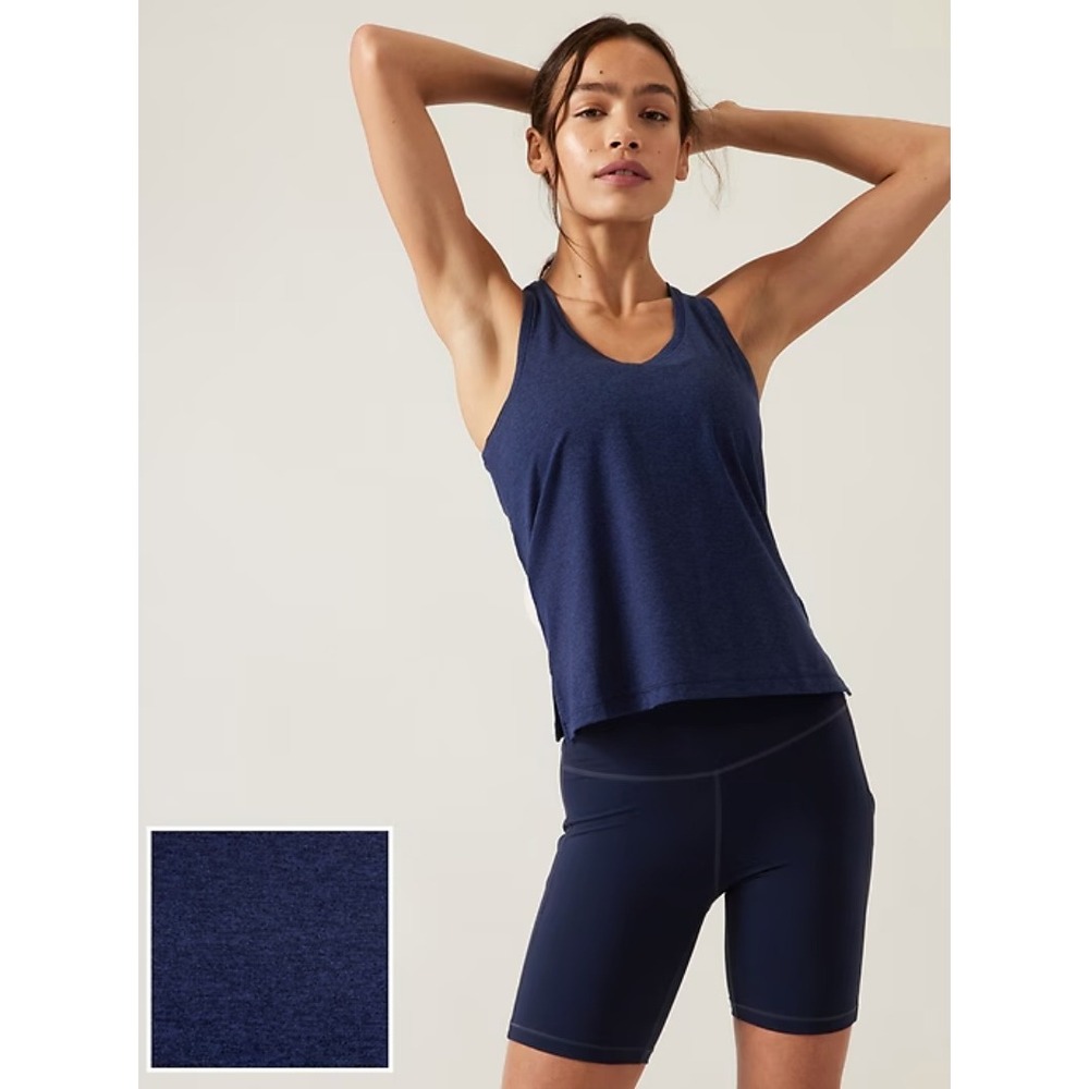 Athleta Uptempo Elevate Tank Heathered Blue 882329 Size‎ Medium MSRP $55